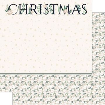 Scrapbook Customs Christmas Neutral Poinsettia DS Paper 12x12