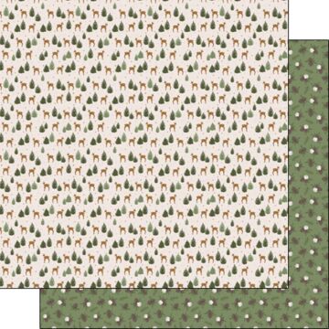 Scrapbook Customs Christmas Pine Trees DS Paper 12x12