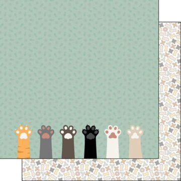Preorder Scrapbook Customs Cat Paws & Cat Food DS Paper