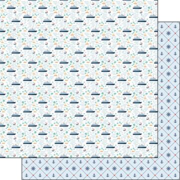 Preorder Scrapbook Customs Cruise Ship / Anchor Pattern DS Paper