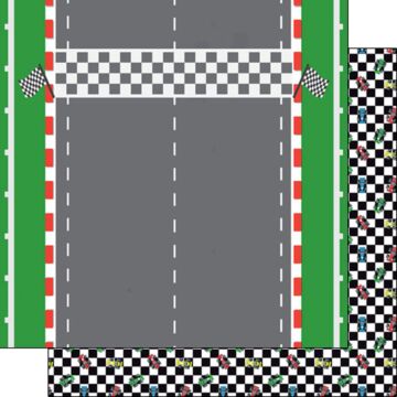 Scrapbook Customs Race Track Checkered DS Paper 12x12