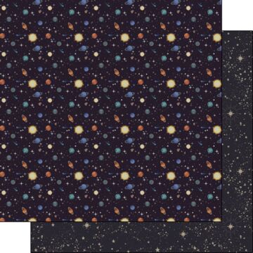 Scrapbook Customs Planets and Stars DS Paper 12x12