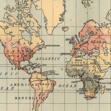 Scrapbook Customs Western Hemisphere Antique Map Paper 12x12