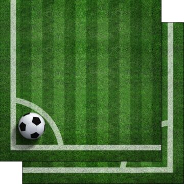 Scrapbook Customs Soccer On Field DS Paper 12x12