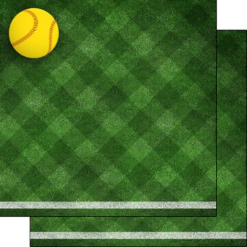 Scrapbook Customs Softball On Field DS Paper 12x12
