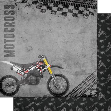 Scrapbook Customs Motocross Grunge Paper 12x12