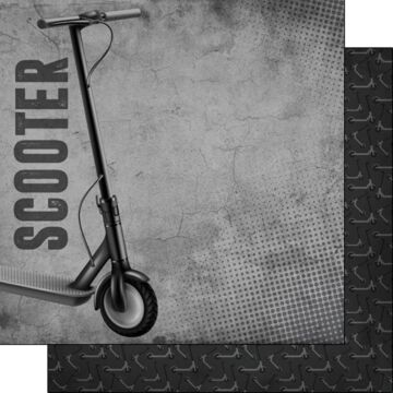 Scrapbook Customs Scooter Grunge Paper 12x12