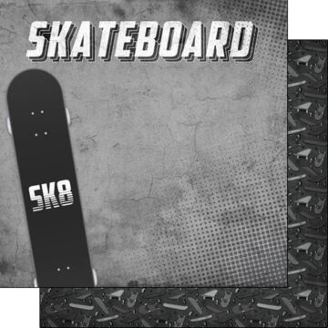 Scrapbook Customs Skateboard Grunge Paper 12x12
