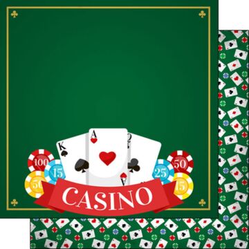 Scrapbook Customs Casino Cards & Chips DS Paper 12x12