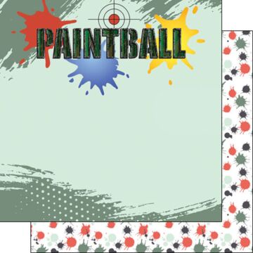 Scrapbook Customs Double Sided 12x12 Paper - Paintball Left