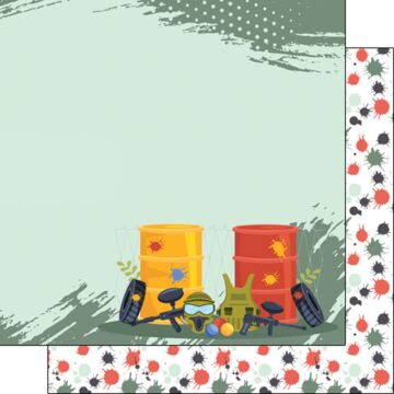 Scrapbook Customs Double Sided 12x12 Paper - Paintball Right