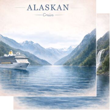 Preorder Scrapbook Customs Alaskan Watercolor Cruise Ship DS Paper