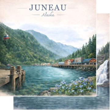 Preorder Scrapbook Customs Juneau - Watercolor Port DS Paper