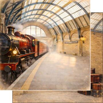 Preorder Scrapbook Customs Steam Train Platform DS Paper