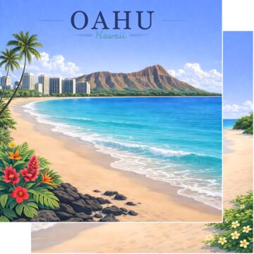 Preorder Scrapbook Customs Hawaii - Oahu Cruise Port DS Paper