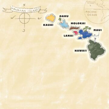 Scrapbook Customs - Island Map Paper 12 x 12 (Hawaii)