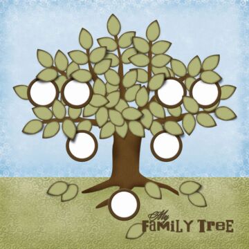 Scrapbook Customs - Single Sided Paper 12 x 12 - Family Tree Paper