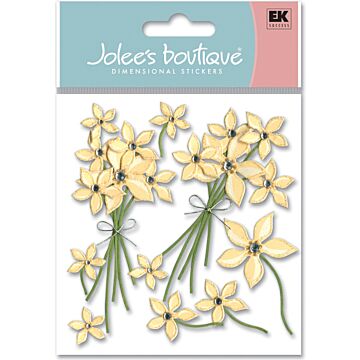 Jolee's Boutique Dimensional Stickers-Cream Floral
