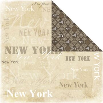 Scrapbook Customs - 12x12 Paper - New York Lovely - DS Words/Damask