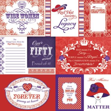 Scrapbook Customs Red Hat Collage Paper 12x12