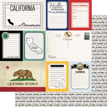 Scrapbook Customs - California - DS Vintage Journal Double-Sided Paper 12 x 12