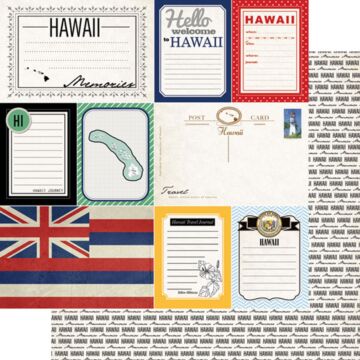 Scrapbook Customs - Double Sided Paper 12 x 12 - Hawaii - DS Vintage Journal