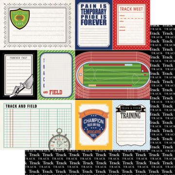 Scrapbook Customs - Double Sided Paper 12 x 12 - Track & Field - DS Sports Journal