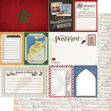 Scrapbook Customs - Double Sided Paper 12 x 12 - Morocco - DS Journal