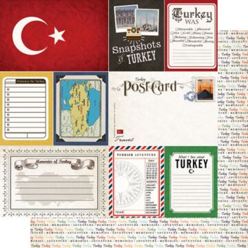 Scrapbook Customs Turkey - DS Journal Paper Double-Sided Paper 12 x 12