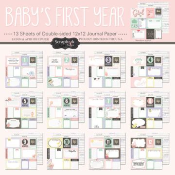 Scrapbook Customs - Baby Girl - First Year Kit (DS Paper 12 x 12)