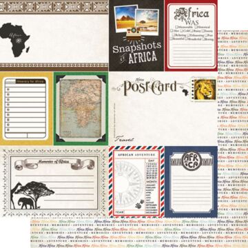 Scrapbook Customs - Africa - Journal Double Sided Paper 12 x 12