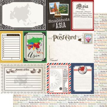 Scrapbook Customs - Double Sided Paper 12 x 12 - Asia - DS Journal