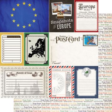 Scrapbook Customs - Double Sided Paper 12 x 12 - Europe - DS Journal