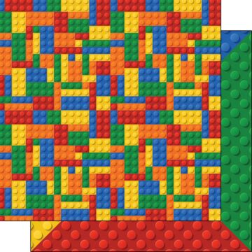 Scrapbook Customs - Multi-Color Building Blocks Double sided paper