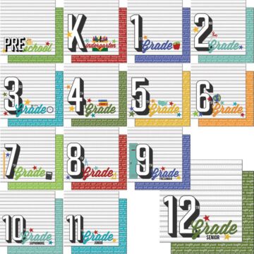 Scrapbook Customs - SCHOOL YEARS KIT PAPER