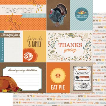 Scrapbook Customs - Double Sided Paper 12 x 12 - Thanksgiving DS Journal