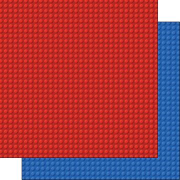 Scrapbook Customs - Red & Blue DS Building Blocks Base Double sided paper