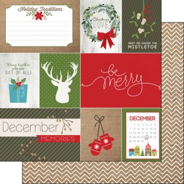 Scrapbook Customs - Double Sided Paper 12 x 12 - Burlap Christmas DS Journal