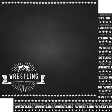 Scrapbook Customs Wrestling - DS Chalkboard Sports (Double-Sided Paper 12 x 12)