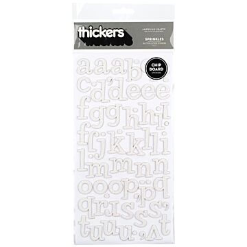 Thickers Chipboard Glitter Stickers 2/Pkg-Sprinkles - White