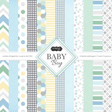 Scrapbook Customs - Baby Boy 12x12 Pack (2ea of 6) (DS Paper 12 x 12)