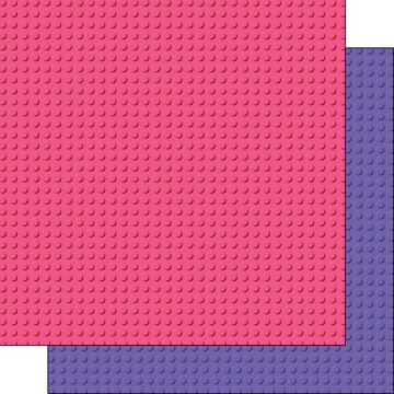 Scrapbook Customs - Pink & Purple DS Building Blocks Base Double sided paper