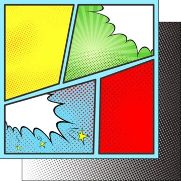 Scrapbook Customs - Double Sided Paper 12 x 12 - Comic Book Page