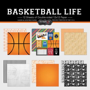 Scrapbook Customs - Basketball Life Paper Set (2ea of 6) 12 x 12