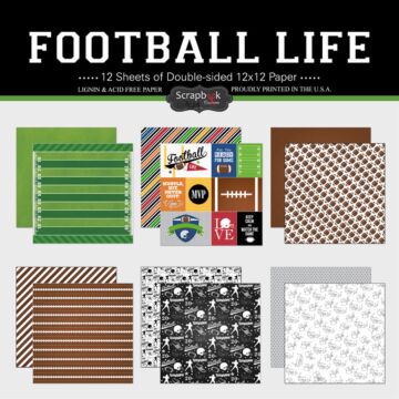 Scrapbook Customs - Football Life Paper Set (2ea of 6) 12 x 12