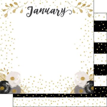 Scrapbook Customs - Double Sided Paper 12 x 12 - January Memories