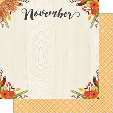 Scrapbook Customs - Double Sided Paper 12 x 12 - November Memories