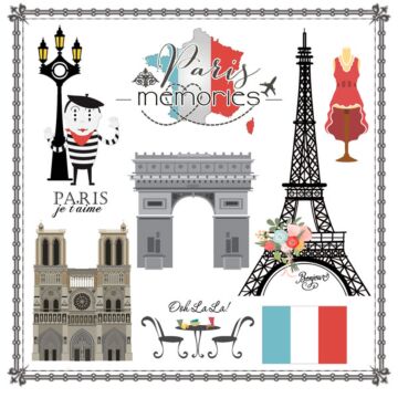 Scrapbook Customs - Paris Memories Cut Out