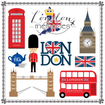 Scrapbook Customs - London Memories Cut Out Paper