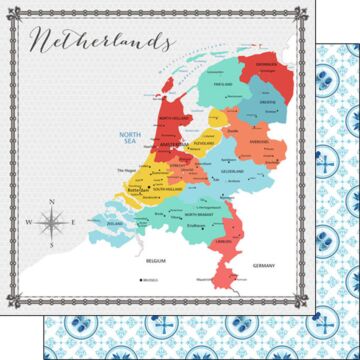 Scrapbook Customs Netherlands Memories Map Paper 12x12